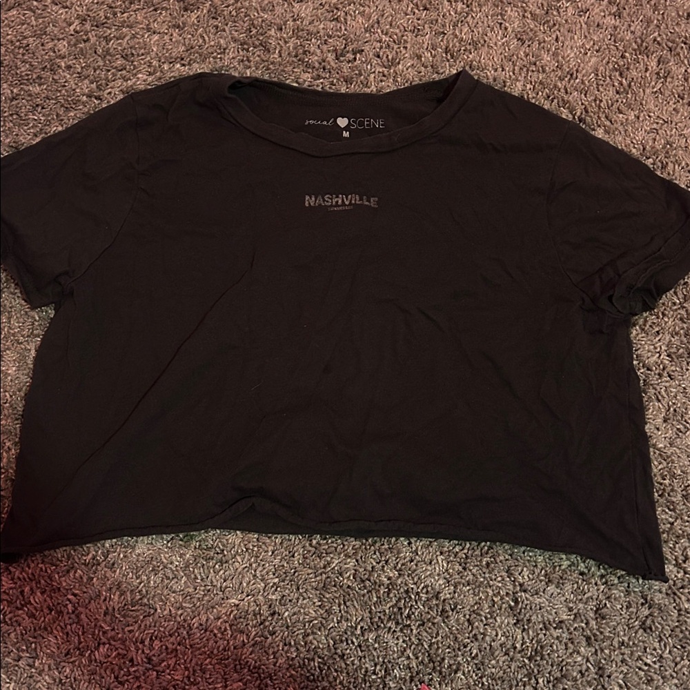 Nashville Black Crop Top